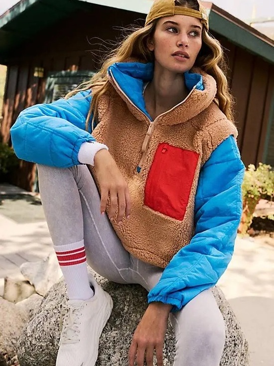 FP Movement by Free People Jackets & Blazers - Free People FP Movement Scenic Route Colorblock 1/2 Zip Pullover - Small
